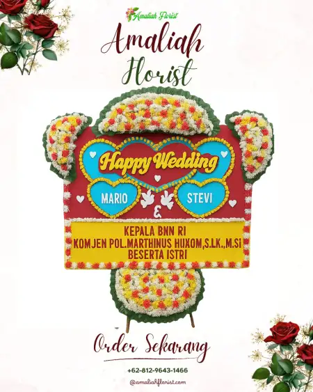 Papan Bunga Pernikahan Silinda